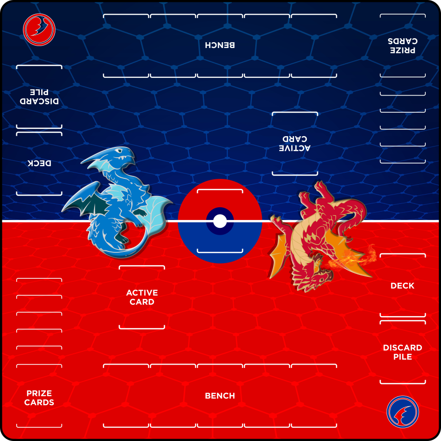 Red v Blue - Two-Player XL Playmat Pokemon Compatible – GameHead