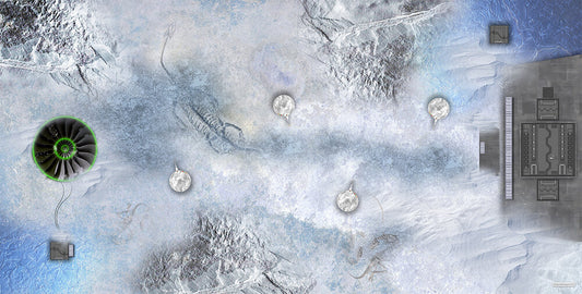 Outdoor Snow - XL Wargame Mat 36" x 72"