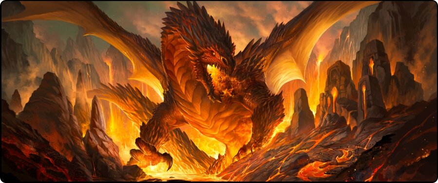 Fire Bringer - Tablemat Premium Black Stitched - 72" x 30" x 1/8"