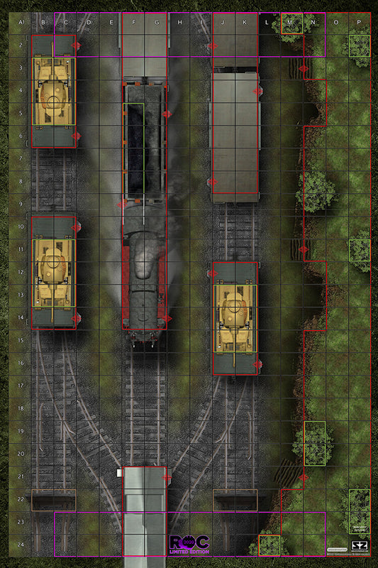 Train Depot Map A - ROC/HeroClix Mat Square Corners - 36" x 24" x 1/16"