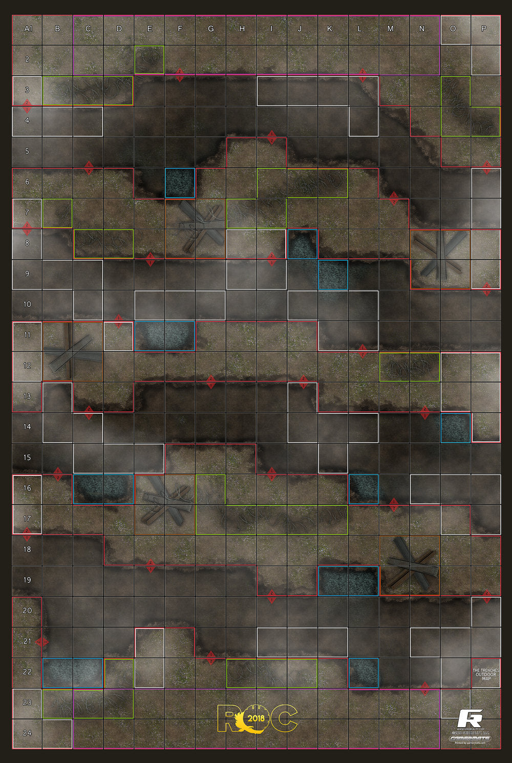 Trenches - ROC Mat Square Corners - 36" x 24" x 1/16"
