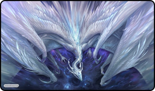 White Crystal Dragon - Playmat Standard No Border - 24" x 14" x 1/16"