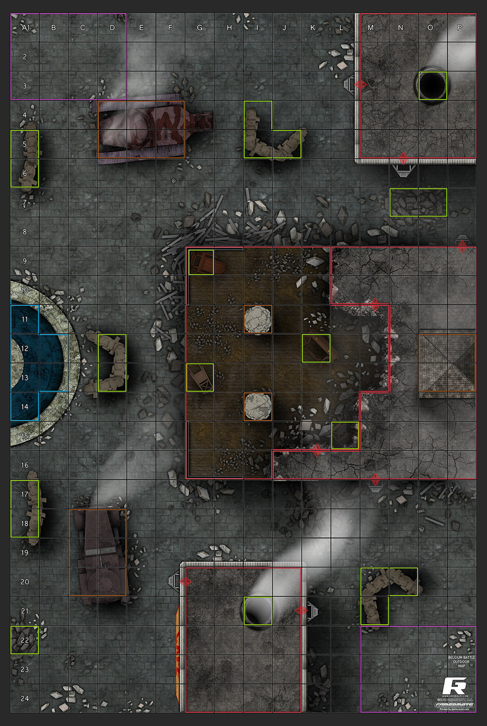 Wonder Woman Belgium Battle - ROC Mat Square Corners - 36" x 24" x 1/16"