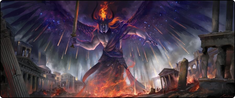 Wrath of Death - Tablemat Premium Black Stitched - 72" x 30" x 1/8"