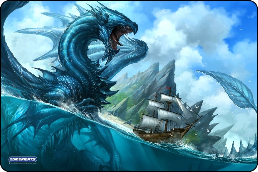 Island Guardian - XL Deskmat Premium Black Stitched - 36" x 24" x 1/8"